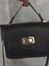 曼兹威女士包包新款手提包简约单肩斜挎包小清新大容量女式包皮质女包 黑色 实拍图