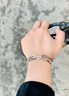 BJYL手镯男潮流个性韩版男士手环可调节定制刻字学生情侣手环百搭 银色 实拍图