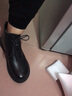 敏蔻头层牛皮新款马丁靴女复古英伦风单靴女休闲系带百搭短靴女 黑色单里 35 实拍图