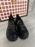ZHR单鞋女真牛皮英伦风乐福鞋女加绒保暖系带女鞋 AY78AN 黑色 37 实拍图