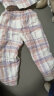 全棉时代梭织夹棉格纹休闲睡衣男女家居套装  童-粉紫大格 110 晒单实拍图