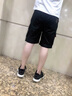 CHARLUOEL工装短裤男秋季2025新款纯棉裤子男士宽松直筒大口袋五分中裤潮牌 黑色G19 XL 实拍图