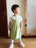 JELLYBABY【假两件裙子】2025年夏季新款儿童女童娃娃领可爱裙子连衣裙 绿色 110 实拍图