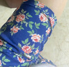 铜牛家居睡衣春夏棉汗布印花女短裤中年标准居家短裤VD003 繁茂蔷薇-白-蓝 M (165/90) 实拍图