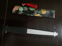 臻臻上品（zhenzhenshangpin）扇子折扇男中国风礼品古典复古风手工扇双面黑白纯色纸扇 9寸30方黑骨白色宣纸扇 实拍图