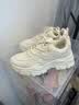 回力女鞋老爹鞋女款2026新款春季爆款黑色鞋子厚底增高软底运动鞋 米色【6cm超轻凹凹底】 37 实拍图