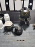 唐丰（TANGFENG）陶瓷茶具套装家用半全自动石磨懒人功夫茶具茶杯茶壶整套泡茶神器 黑泥石面盘大+紫砂金福8头礼盒装 实拍图