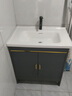 优莱可可落地式浴室柜陶瓷一体盆洗手盆柜组合卫生间洗脸盆洗漱台池太空铝 绅士灰落地大门50cm 实拍图