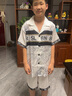 雅鹿冰丝睡衣男夏季短袖短裤夏天青少年男士仿真丝绸大码家居服套装 NSCBF-水墨画短袖短裤 L 建议【100-130斤】 实拍图