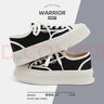 回力（Warrior）官方女鞋帆布鞋秋季百搭板鞋女士厚底增高运动休闲鞋子女米黑37 实拍图
