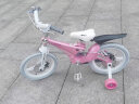 健儿（jianer）可伸缩儿童自行车3-6岁男童女童单车脚踏车镁合金碟刹山地单车 公主粉(双碟刹) 粉色 折叠车把 14寸（适合95-120cm） 实拍图