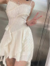 VPGX不规则连衣裙女今年流行的裙子单套装法式纯欲风荷叶边显瘦连衣裙 米杏色连衣裙单件高 M （95一105斤） 晒单实拍图