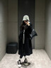 GARNUO高级感赫本风黑色毛呢外套女中长款2026新款秋冬季小个子呢子大衣 黑色【常规内里】 S 【80-100斤】 实拍图