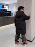 保姆贝贝儿童羽绒服中长款男款过膝2025冬季新款加厚中大童男童学生外套 黑色 160 实拍图