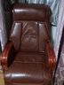 盛宁 老板椅真皮牛皮可躺办公椅按摩家用实木四脚大班椅书房会议椅子 棕色一级牛皮 加脚踏 加按摩 实拍图