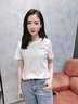 红蜻蜓短袖韩版洋气夏季新款显瘦女装纯棉T恤女士夏装打底上衣衫 白色 L 实拍图