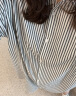 无印良品（MUJI）女式 棉桑蚕丝 短袖连衣裙 裙子 衬衫裙 polo连衣裙 BC05CC3S 白色条纹 L-XL（170/92A） 晒单实拍图
