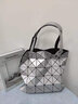 CLEVER & KETCH几何菱格包包女包2023新款大容量托特包购物袋通勤大包女士手提包 幻彩白 实拍图