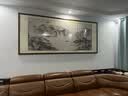 六画流水生财山水画靠山图客厅装饰画国画办公室风景挂画书房茶室壁画 流水生财A1 95*251cm宣纸锦绫+有机玻璃+胡桃色实木框（大气款） 实拍图