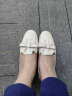 森达（SENDA）浅口单鞋女秋季新商场同款真皮舒适平跟通勤皮鞋SKY01AA3 米白 37 晒单实拍图