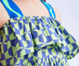 M.Latin/马拉丁童装女小童吊带裙2024夏装新款几何图案不对称裙摆连衣裙 花紫色 110cm 晒单实拍图