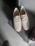 大东女士真软皮牛筋底新款女士小白鞋舒适防滑软底一脚蹬妈妈鞋单鞋休闲鞋 米白色 升级款 39 实拍图
