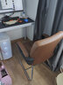 双木马 电脑椅简约办公椅子会议椅弓形职员学习麻将椅子宿舍靠背座椅 棕色-皮艺-加固加厚款 乳胶坐垫 实拍图