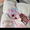 迪士尼宝宝（Disney Baby）儿童浴巾毛巾套装婴儿卡通珊瑚绒洗澡巾两件套70*140cm草莓熊-白 晒单实拍图