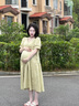 费雪（Fisher-Price）美国费雪孕妇连衣裙夏季新款裙子夏装长裙上衣孕妇裙女纯棉孕妇装 浅豆绿连衣裙-夏款 L【125-145斤适穿】 实拍图