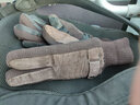 红蜻蜓真皮手套男冬天骑车摩托车加绒加厚棉手套保暖防风防溅水猪皮手套 真皮加绒加厚-咖色 均码 保暖御寒 实拍图