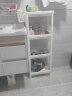 唐易浴室置物架厨房洗手间多层收纳架厕所卫生间神器落地式塑料储物架 白色四层（带收纳篮）+移动滑轮 实拍图