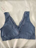 浪莎加肥内衣女士中老年200斤文胸薄款V领无缝裸氨运动大码内衣 蓝色 均码 实拍图