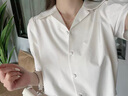 范思蓝恩23FS12179法式短袖衬衫女设计感小众夏季职业面试衬衣 椰奶白 XS 实拍图