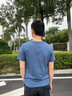 AK ARMY夏季新款复古飞虎队鲨鱼头飞机印花短袖t恤男休闲圆领男士体恤衫 蓝色 L （140-155斤 实拍图