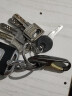 金达日美 豹子头钥匙扣碳钢汽车钥匙圈男士专用腰挂件 钥匙扣+马蹄扣（车钥匙专用） 实拍图