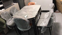风之意 餐桌 岩板餐桌椅组合现代简约可伸缩折叠圆形家用小户型北欧实木饭桌FR-103YSL 加厚岩板黑灰框架-云多拉灰/亮光-【实木椅】 1.2m 一桌六椅 实拍图