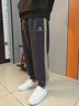 洛夫伦（LOFVRANG）加绒加厚秋冬休闲长裤男宽松百搭大码运动裤子灯芯绒加肥加大卫裤 黑色 8XL （适合255到275斤） 实拍图