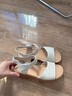 红蜻蜓妈妈凉鞋夏季舒适软底魔术贴中老年女休闲皮凉鞋WTK24065 米色 36 实拍图