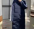 卡尔美（KELME）长款运动棉服男冬季连帽过膝保暖生活训练外套风衣 深蓝白 L  实拍图