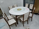 初屋 餐桌 实木岩板餐桌椅组合圆桌伸缩折叠现代简约餐厅饭桌餐桌餐椅 1.5米餐桌-12MM岩板备注-实木椅 一桌八椅【升级四轨】 实拍图