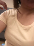 真维斯（JEANSWEST）短款短袖t恤女2025年新款夏季修身显瘦方领纯色洋气高腰紧身小衫 杏色 纯色 L 实拍图
