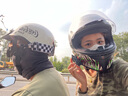 奇达士（qudas）德国日式电动车半盔男女四季机车头盔轻便夏盔摩托车头盔3C认证 K8白色棋盘格+大框风镜 M 实拍图