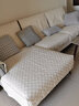 太美鑫水洗全棉亲肤沙发垫四季通用防滑布艺简约现代纯棉坐垫子套罩盖布 A-花好月圆-米白(防滑) 90*70cm 实拍图