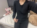 恒源祥女士内衣纯棉抗菌秋衣秋裤套装秋冬季打底棉毛衫基础保暖100%棉 浅玉【圆领1套100%纯棉】 L (170/95） 实拍图