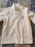 笛莎（DEESHA）童装女童上衣2025秋儿童摇粒绒糖果色半高领长袖T恤 米色84 110 实拍图