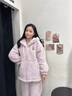 Teenie Weenie小熊女士加绒睡衣秋冬季连帽加厚保暖家居服套装男 轻紫色（女款） M 建议162-169cm/115-135斤(女) 实拍图