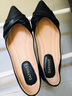 达芙妮（DAPHNE）单鞋女春季2025新款平跟仙女船鞋瓢鞋职业工作孕妇百搭通勤 黑色 38 标准码 实拍图