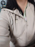 唐狮（TonLion）2025针织外套女休闲卫衣开衫连帽上衣 加绒款/浅卡其 L 实拍图