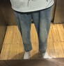 MMOPTOP美式高街水洗牛仔裤男士春夏季宽松直筒休闲裤GK23044黑灰XL 实拍图