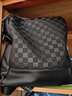 KOFTA品牌 棋盘格真皮双肩包女2025新款女士背包休闲书包百搭生日礼物 黑色 实拍图